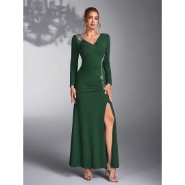 Elegant Sequin Patchwork Dress for Bridesmaids at Weddings And Evening Parties.