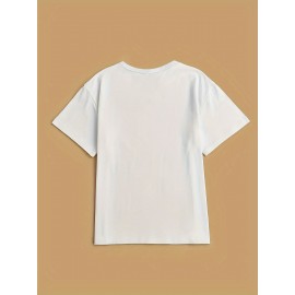 Women's Casual Short Sleeve T-Shirt - Cute Orange Cat & Mama Club Graphic Print, Soft Stretch Round Neck Tee, Machine Washable All-Season Comfort Top, Ladies T Shirts, Relaxed Style, Playful Design, Breathable Tee, Printed Shirt, Moms Outfit