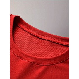 Stitch Graphic Print T-Shirt - Casual & Comfortable Crew Neck with Double Shoulder Straps, Breathable Summer Essential, Red with Blue Stitch Design, Perfect for Parties & Casual Attire, Casual Summer Top | Playful Print Tee | Comfortable Fit