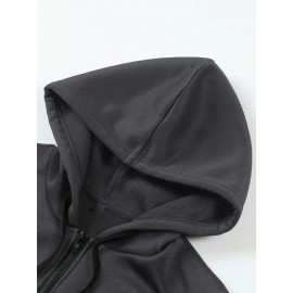 Plus Size Stitch Graphic Hoodie - Cute Cartoon Print with Hearts & Stars, Zip-Up Pullover with Pockets, Machine Washable, Black & Pink, Perfect for Casual Wear, Parties, and Holidays, Casual Wear Hoodie | Playful Design | Stretchy Fabric, Disney Shirts