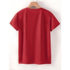 3pcs Floral Print Women'S Casual T-Shirt Set - Black, Red, Beige with Daisy & Sun Design, Short Sleeve, Round Neck, Perfect for Summer, Beach, and Sporty Style, Beach Wear | Floral Print Tee | Comfortable Fit, Ladies T Shirts