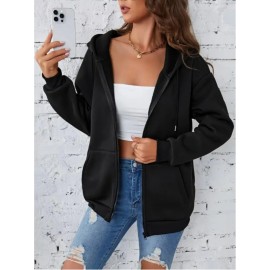 Women's Plus Size Hooded Zipper Jacket - 3-Panel Cartoon Cat Print with Pink Bows, 100% Polyester Machine-Washable Spring/Fall Casual Outerwear, Gift for Fans, Fall Fashion, Playful Design, Comfortable Fit, Cozy Outerwear, Fashion Lovers