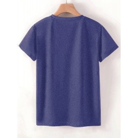 [Cute Heart T-Shirts] 3pcs Women's Heart Graphic T-Shirts | Casual Crew Neck Short Sleeve Tops with 