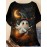 Plus Size - Women'S Plus Size Halloween Ghost Print T-Shirt - Cute Witch Hat & Broom Design, Breathable Polyester Blend, Round Neck Short Sleeve Top, Machine Washable Casual Summer Outfit, Lightweight & Comfortable for Casual Attire, Halloween Shirts