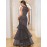 Sequin Open Back Mesh Layered Evening Gown, Elegant Women'S Party Dress for Weddings, Graduations, and Formal Dinners with Slight Stretch Fit Mermaid Skirt