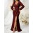 [Elegant Sequin Evening Gown] Elegant Emerald Green Sequin V-Neck Maxi Dress | Long Sleeve Bodycon Evening Gown with High Slit for Parties & Formal Events